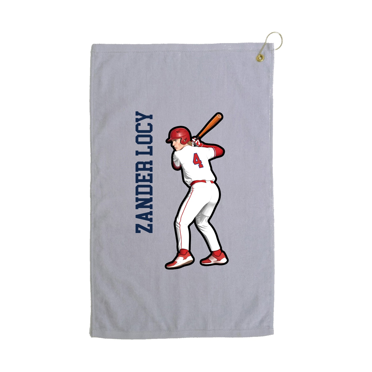 Golf Towel — Name Vertical in Grey