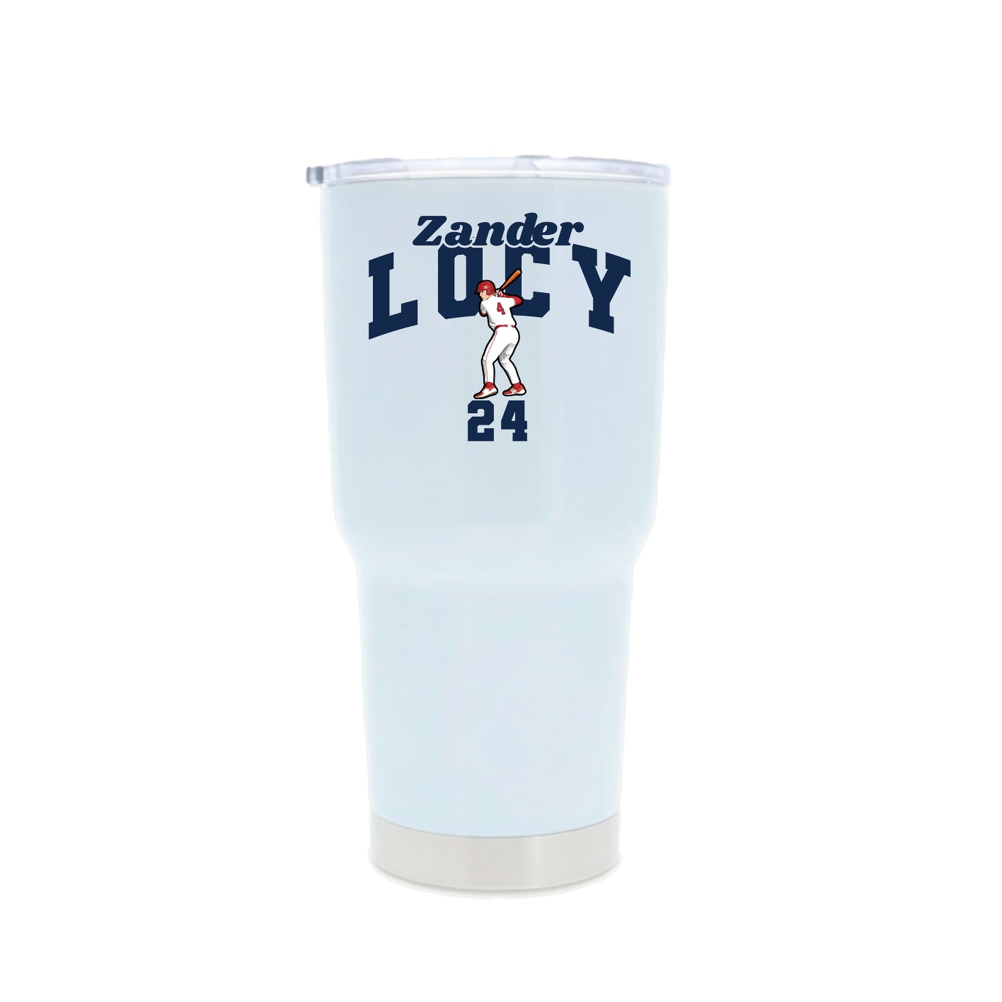 30oz Stainless Steel Tumbler — Signature Arch in White