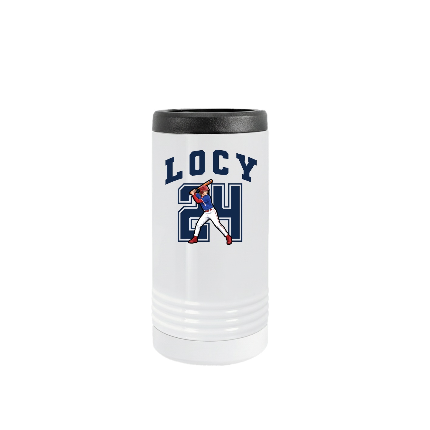 Slim Beverage Holder — Number in White