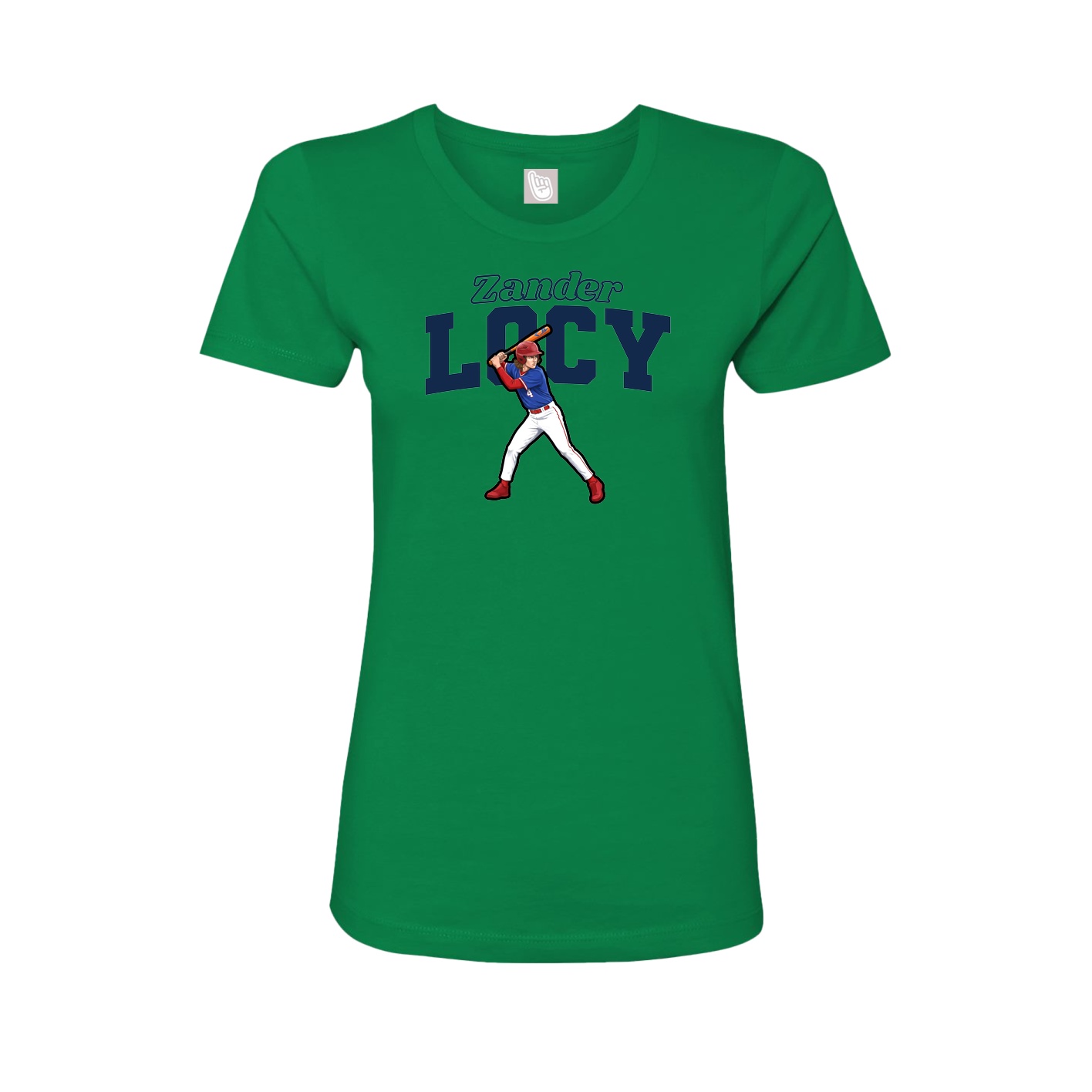 Fitted Women's Tee — Name Arch in Green