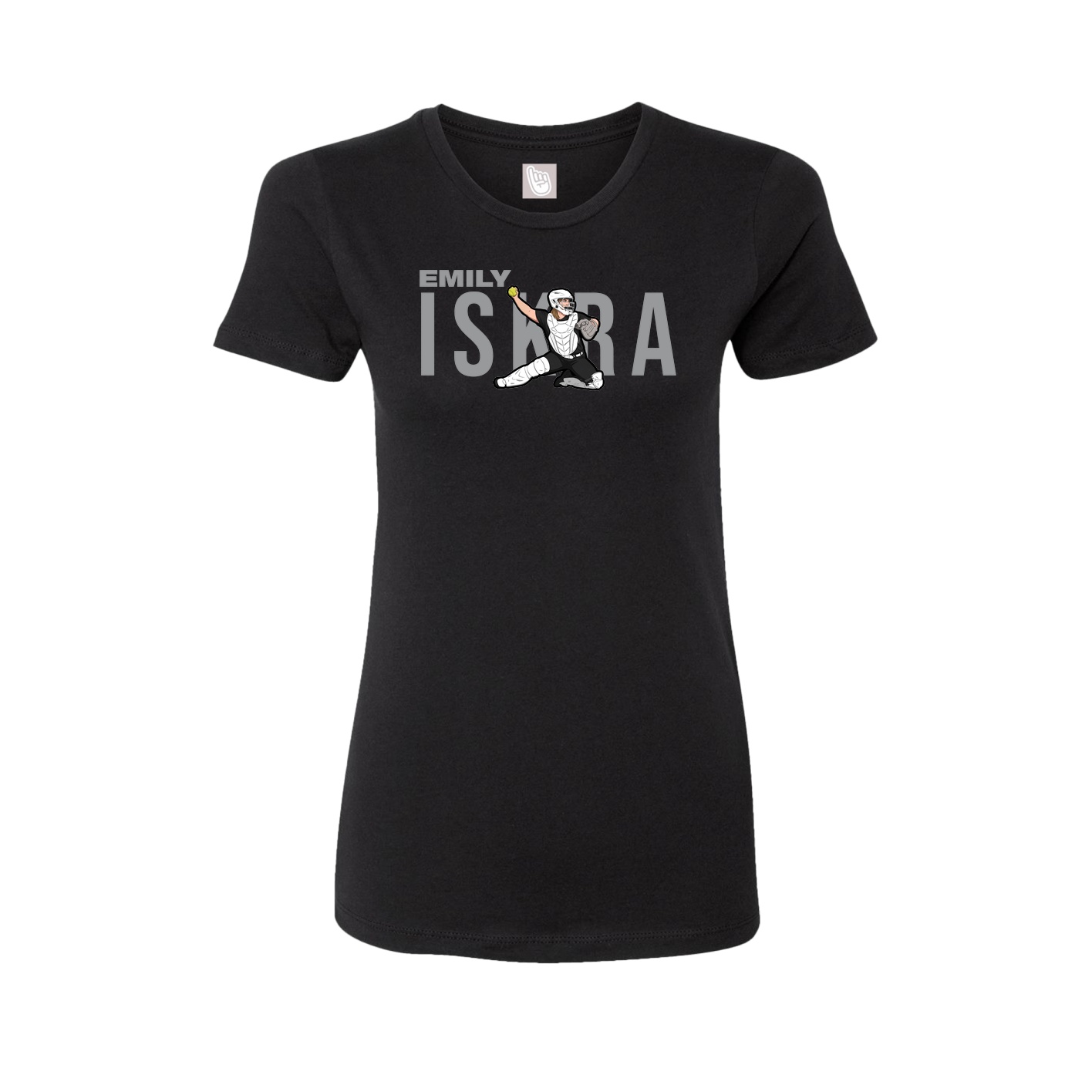 Fitted Women's Tee — Player Name in Black