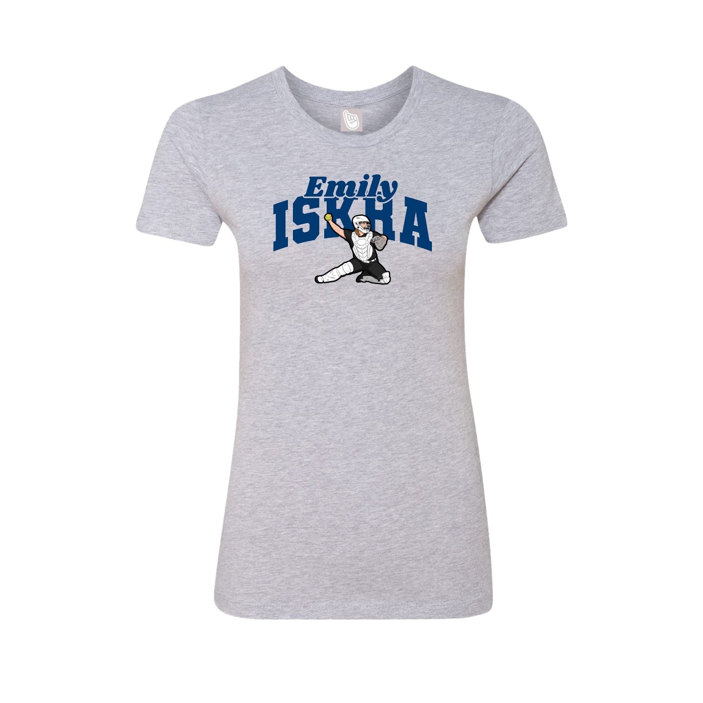 Fitted Women's Tee — Signature Arch in Grey