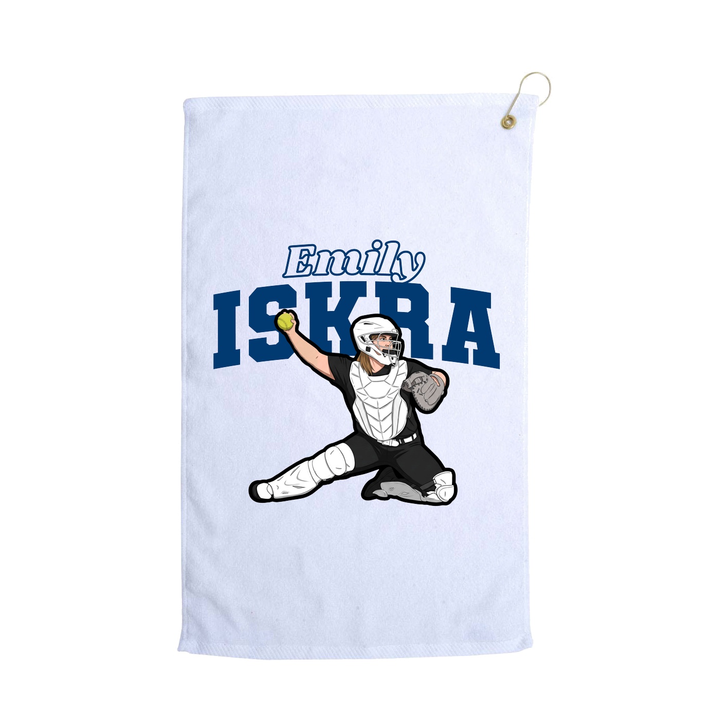 Golf Towel — Name Arch in White