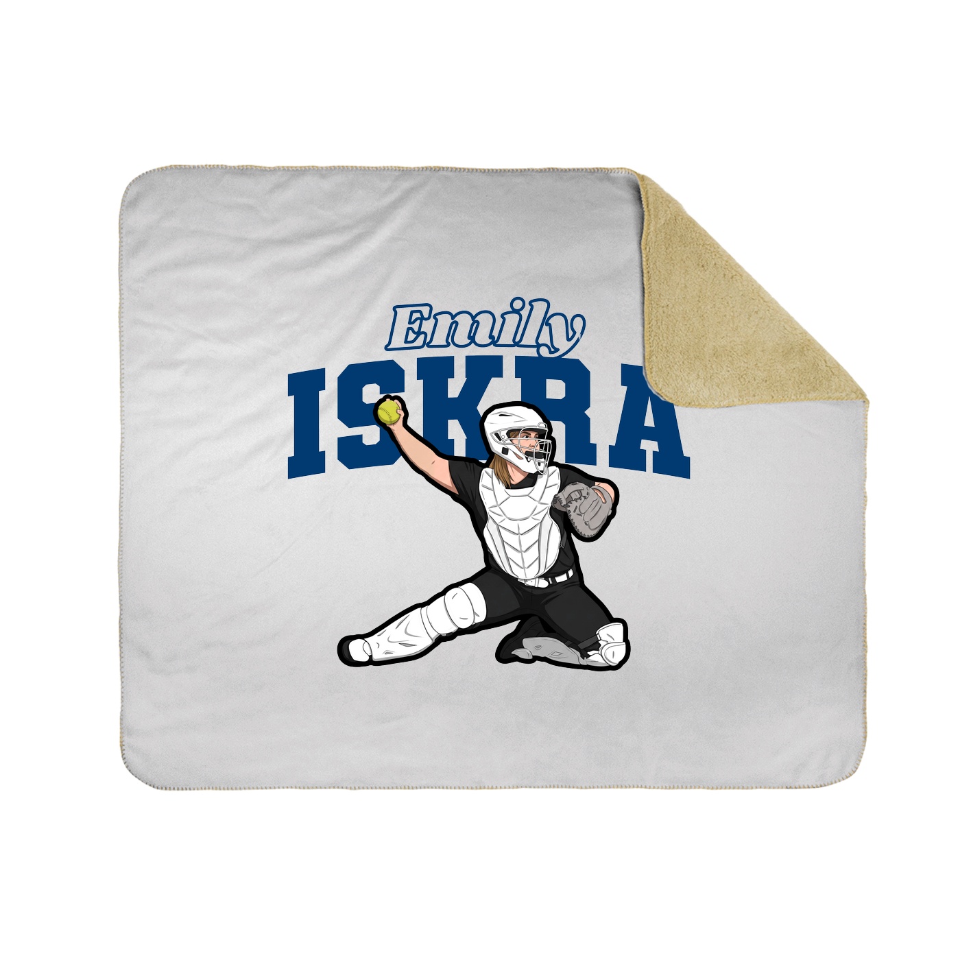 Throw Blanket — Name Arch in White
