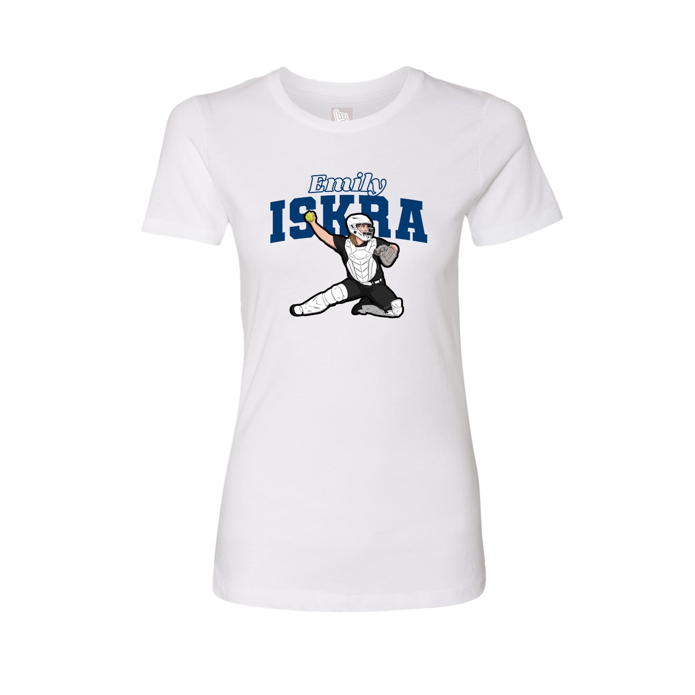 Fitted Women's Tee — Name Arch in White