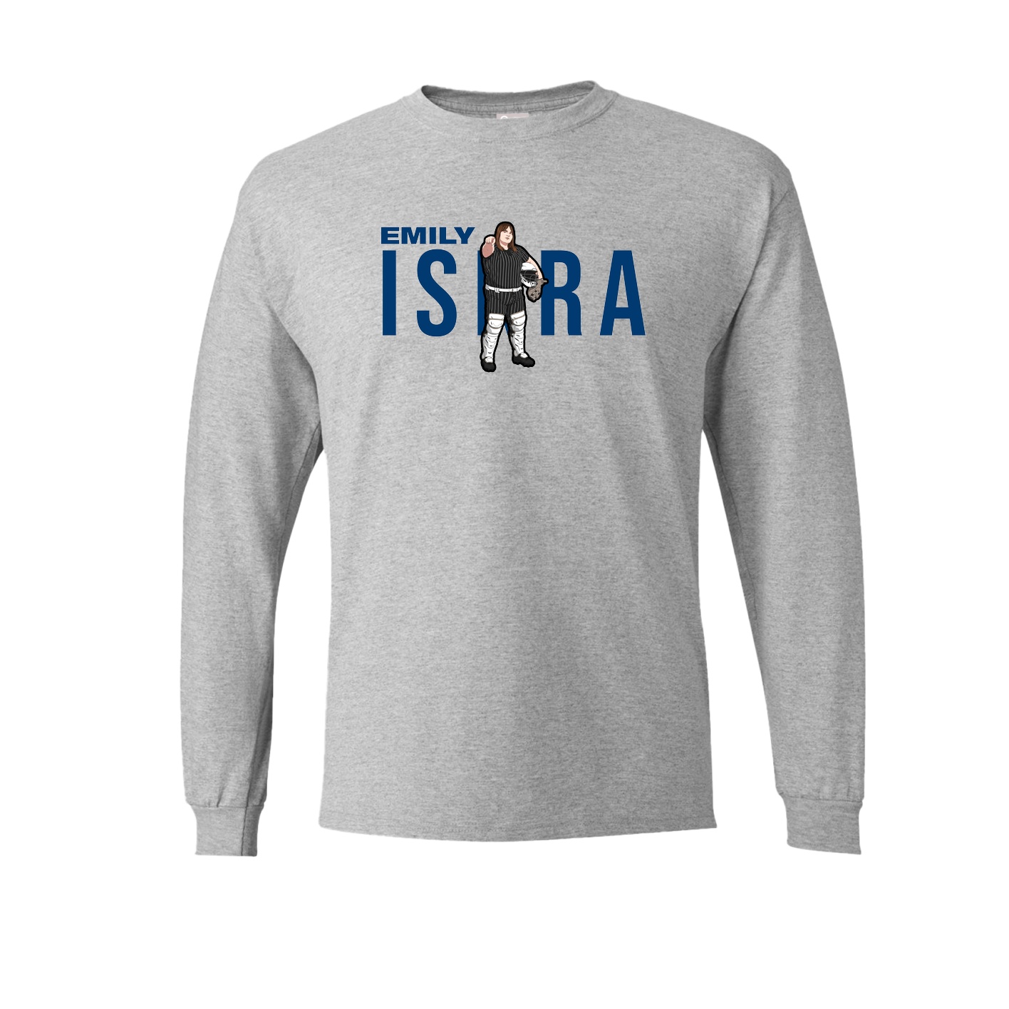 Long Sleeve Tee — Player Name in Grey