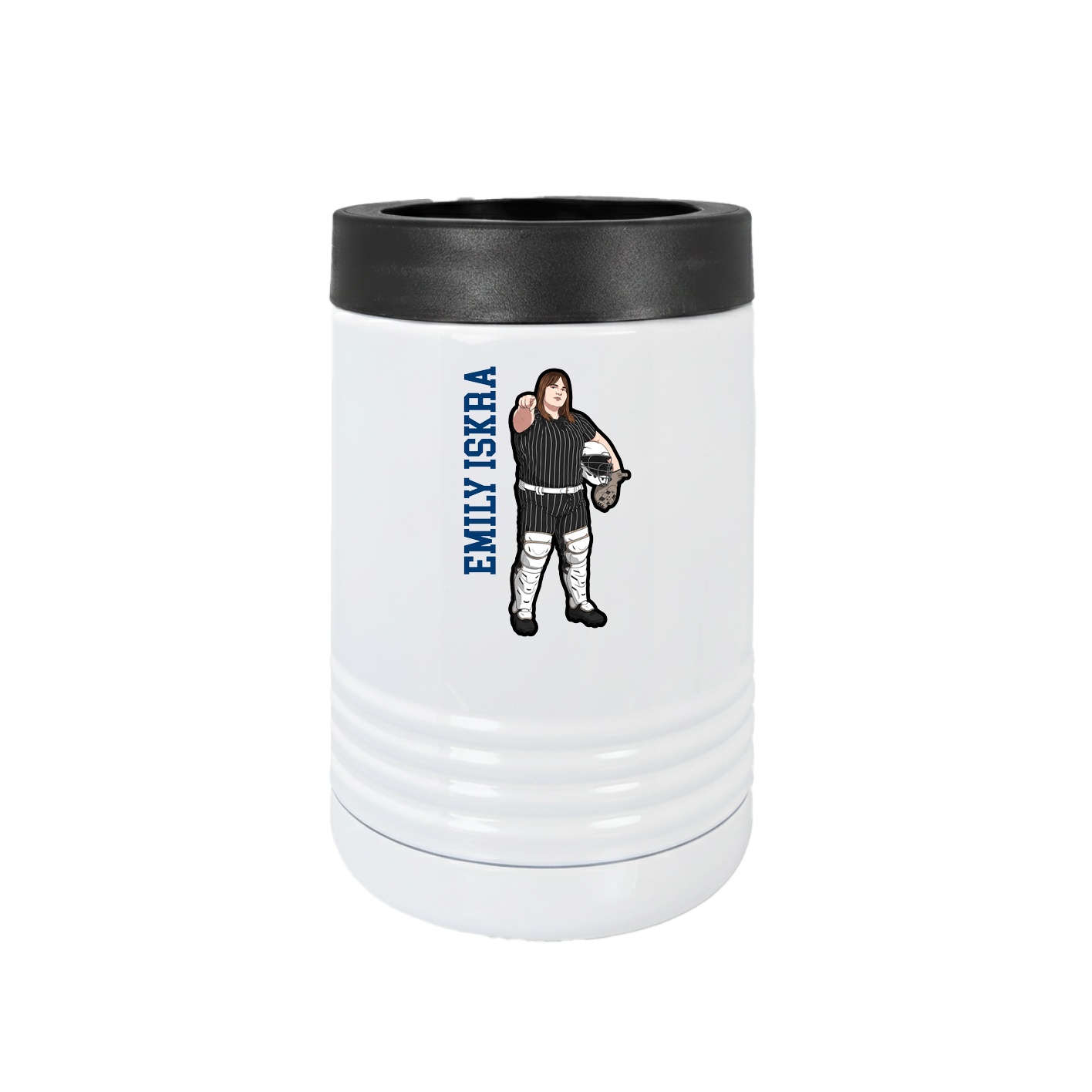 Beverage Holder — Name Vertical in White