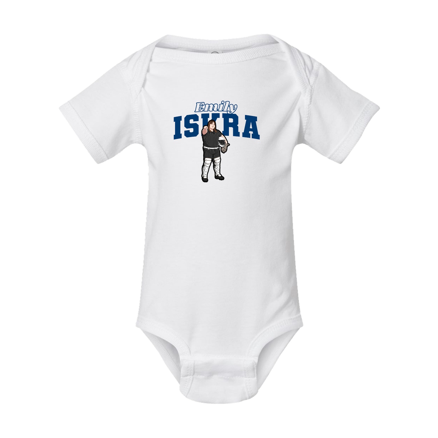 Baby Onesie — Name Arch in White