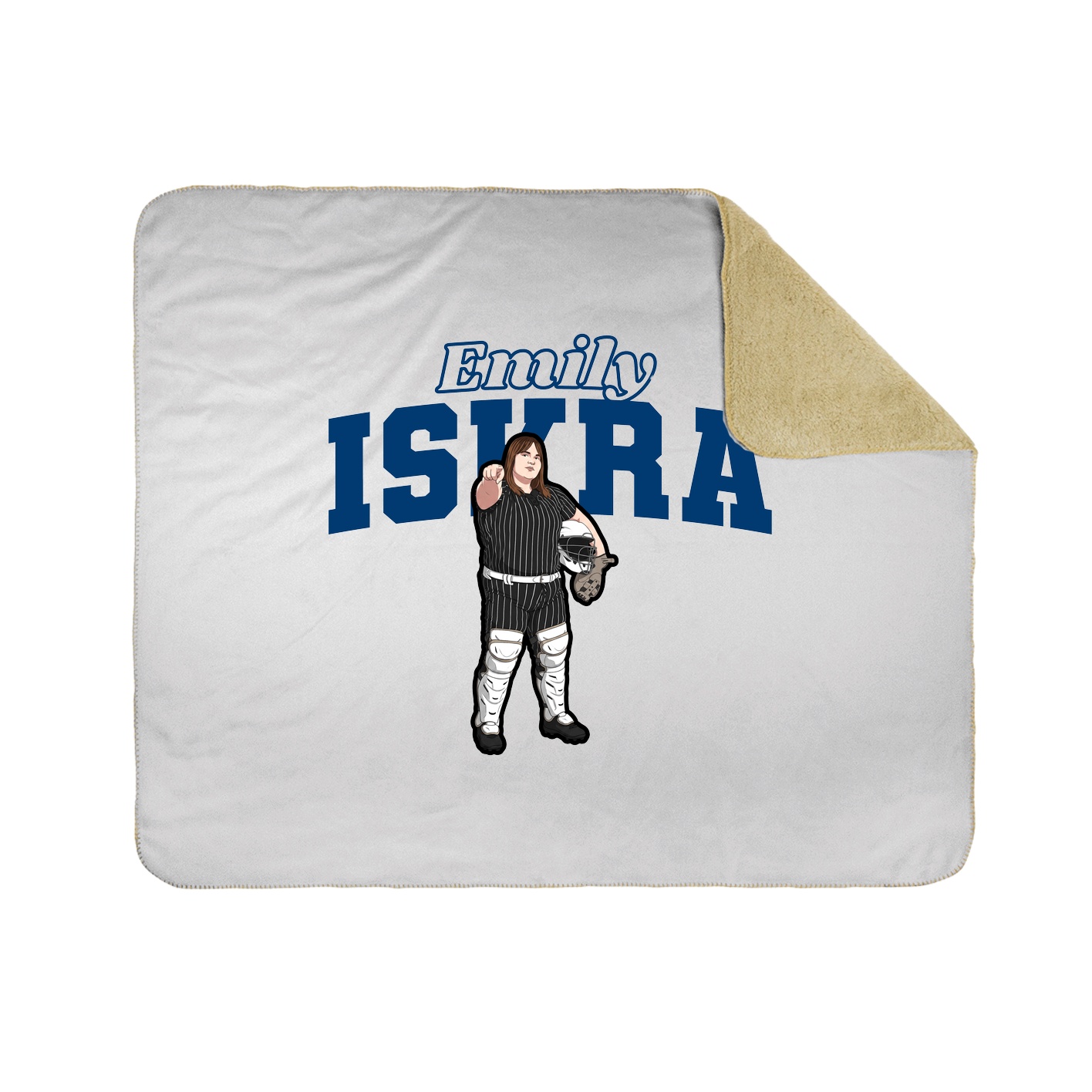 Throw Blanket — Name Arch in White
