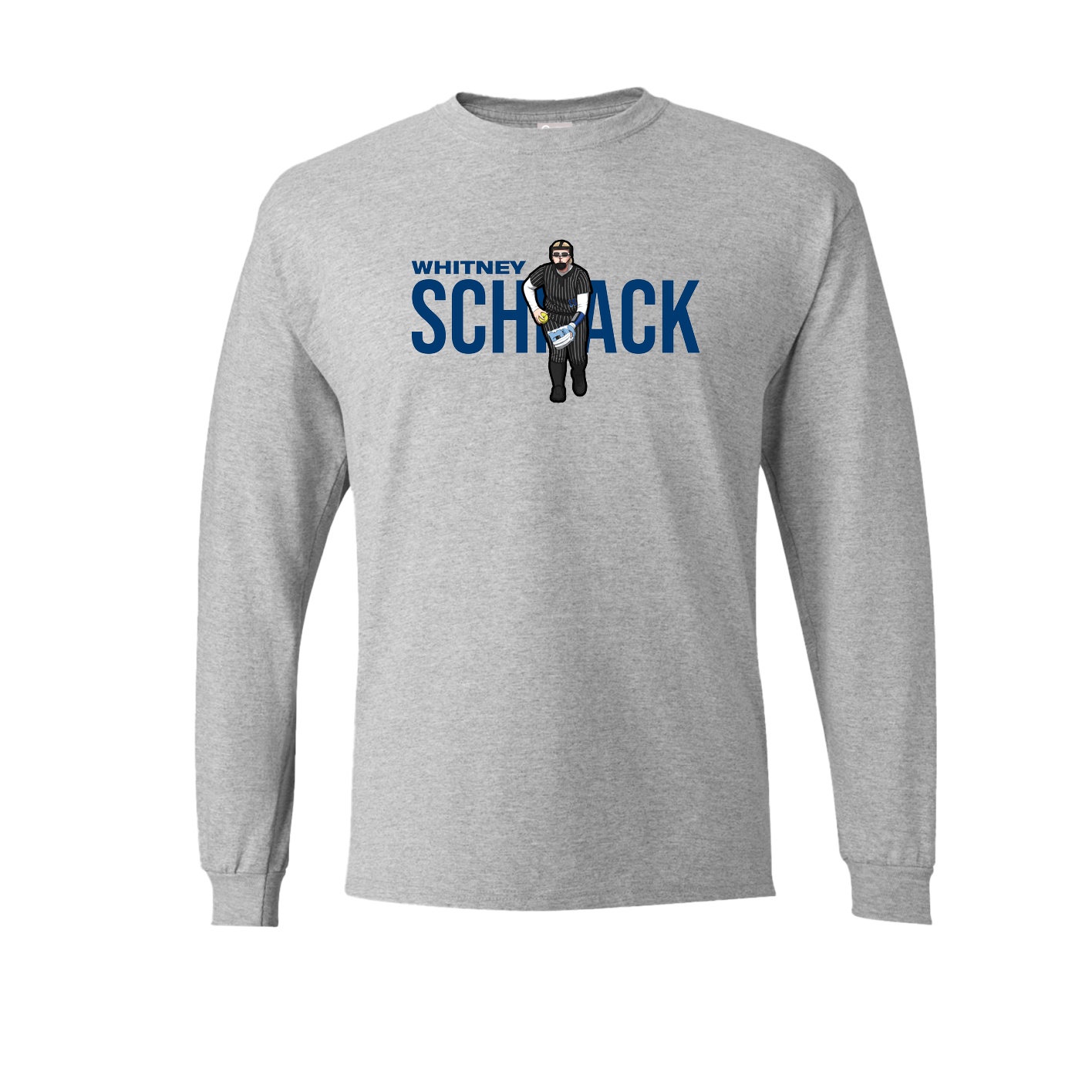 Long Sleeve Tee — Player Name in Grey