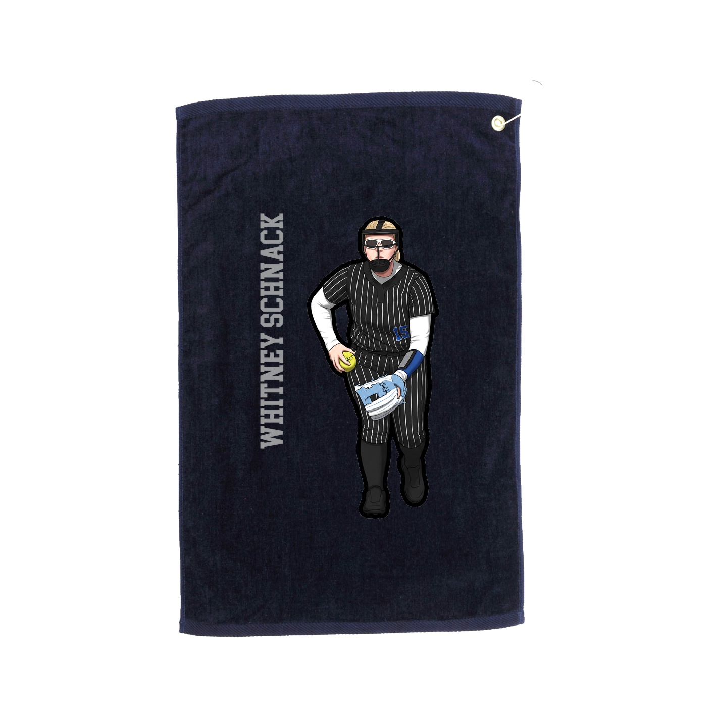 Golf Towel — Name Vertical in Navy