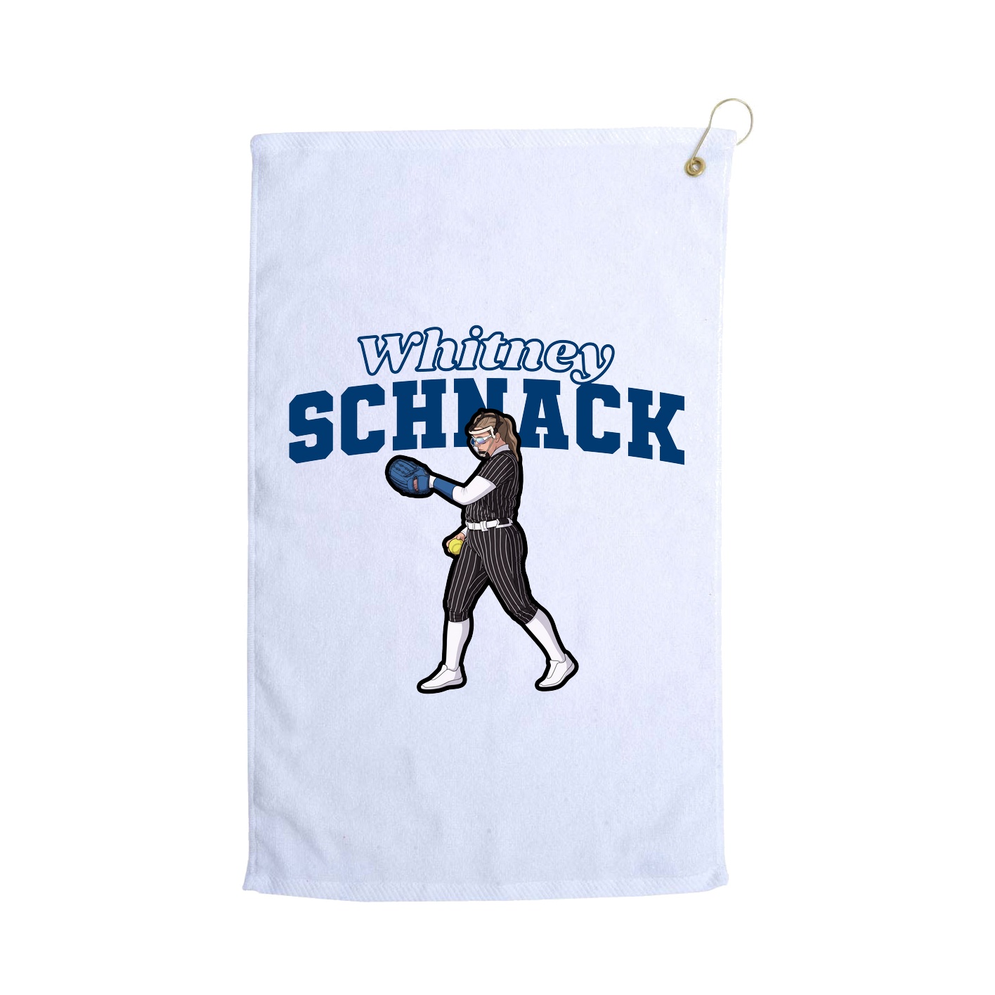 Golf Towel — Name Arch in White