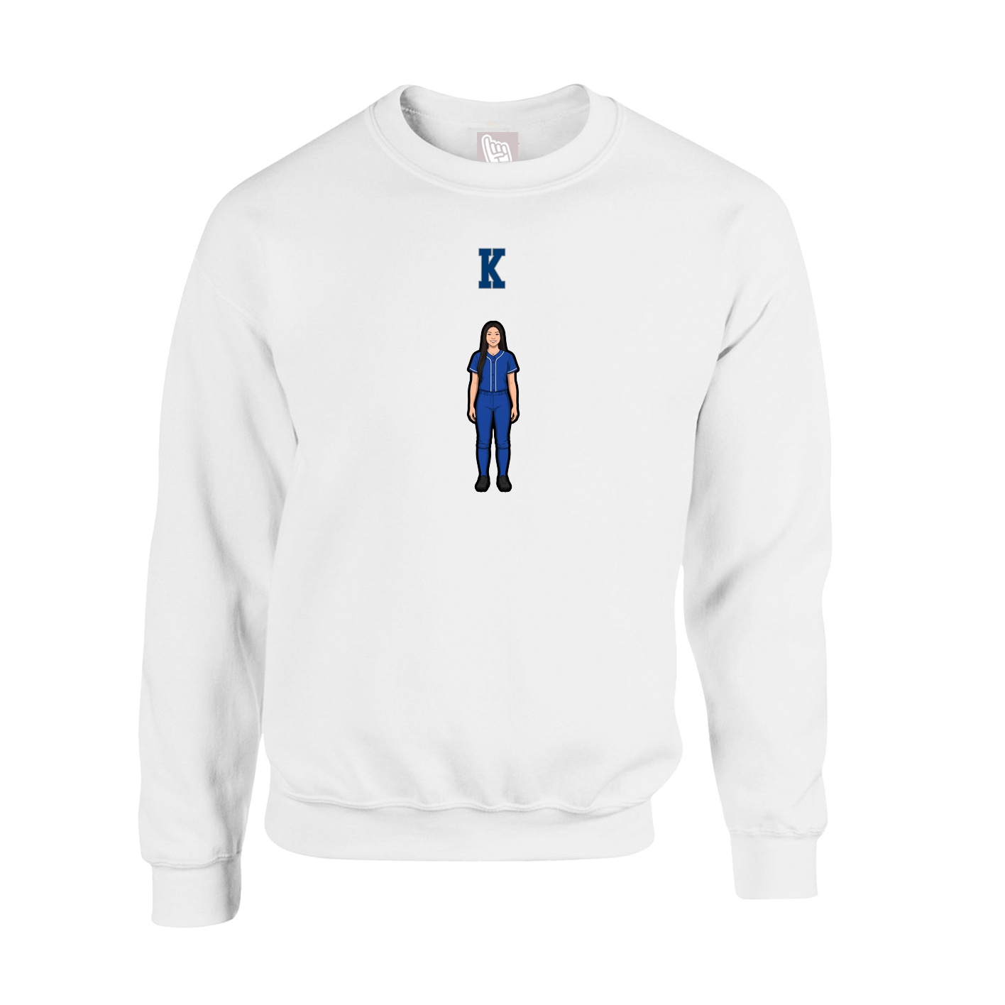 Fleece Crew — Shirsey Arch in White
