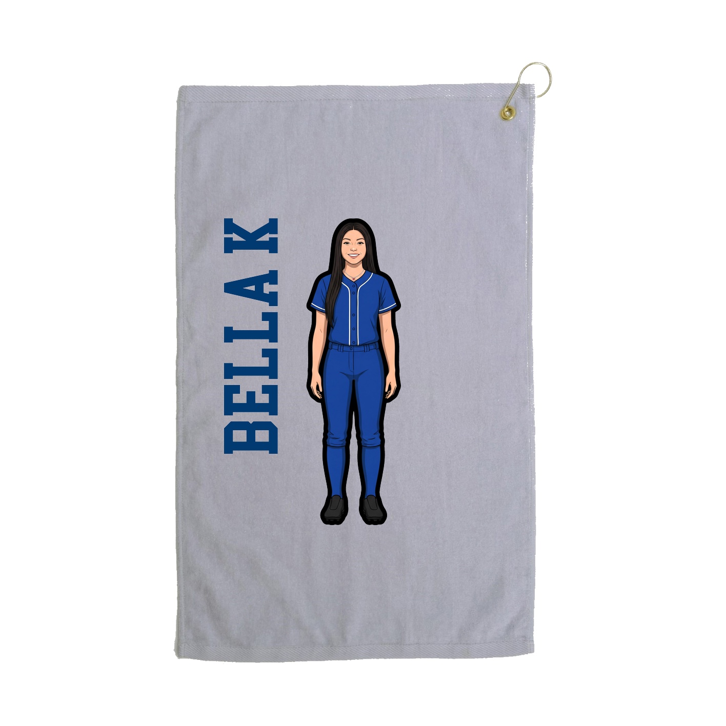 Golf Towel — Name Vertical in Grey