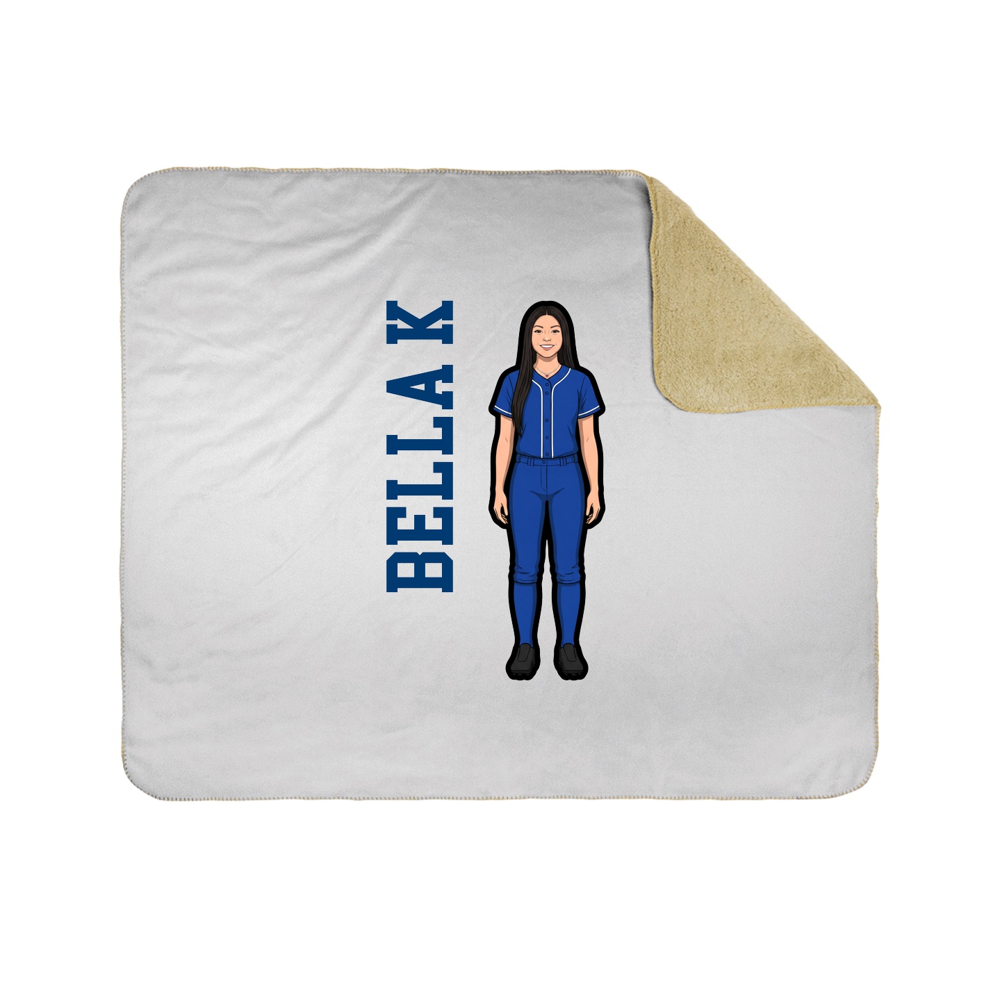 Throw Blanket — Name Vertical in White