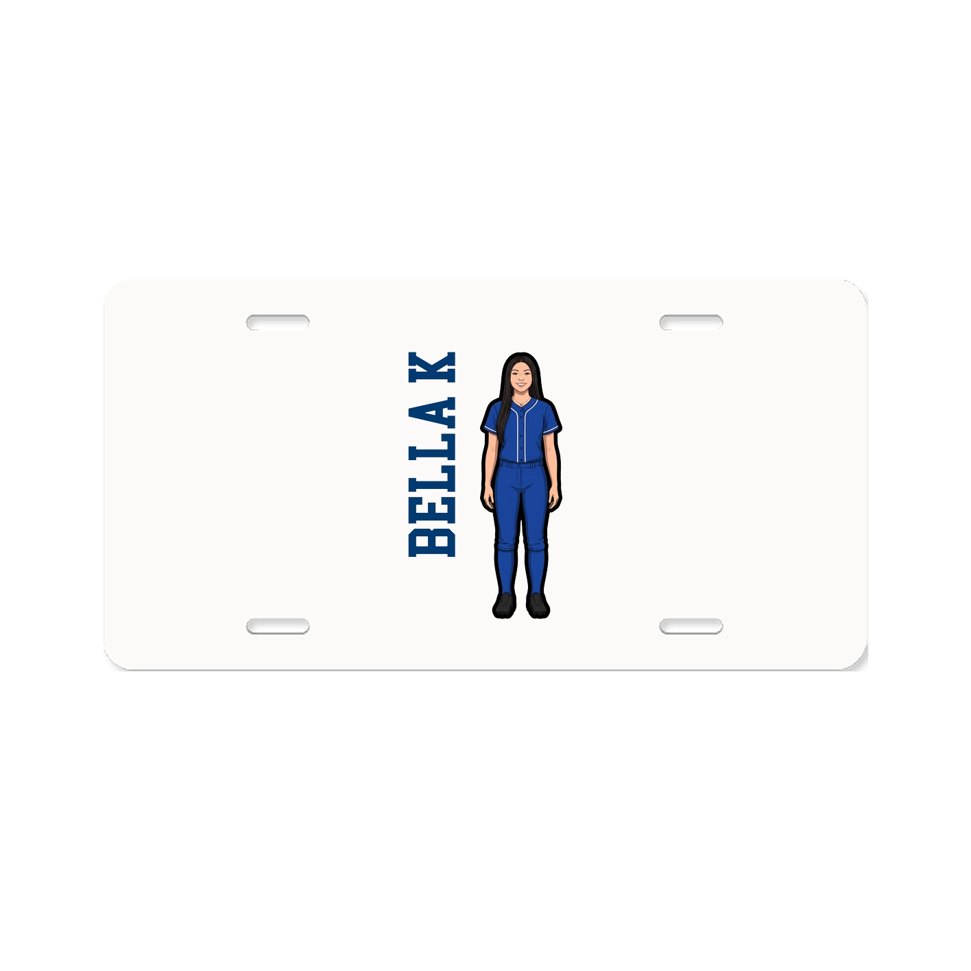 License Plate — Name Vertical in Classic