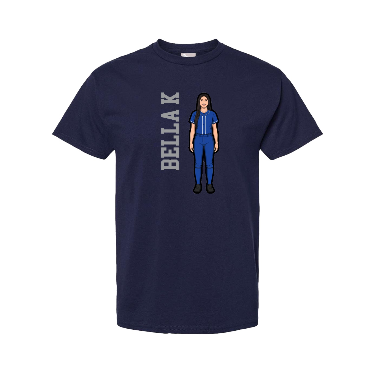 Youth Tee — Name Vertical in Navy