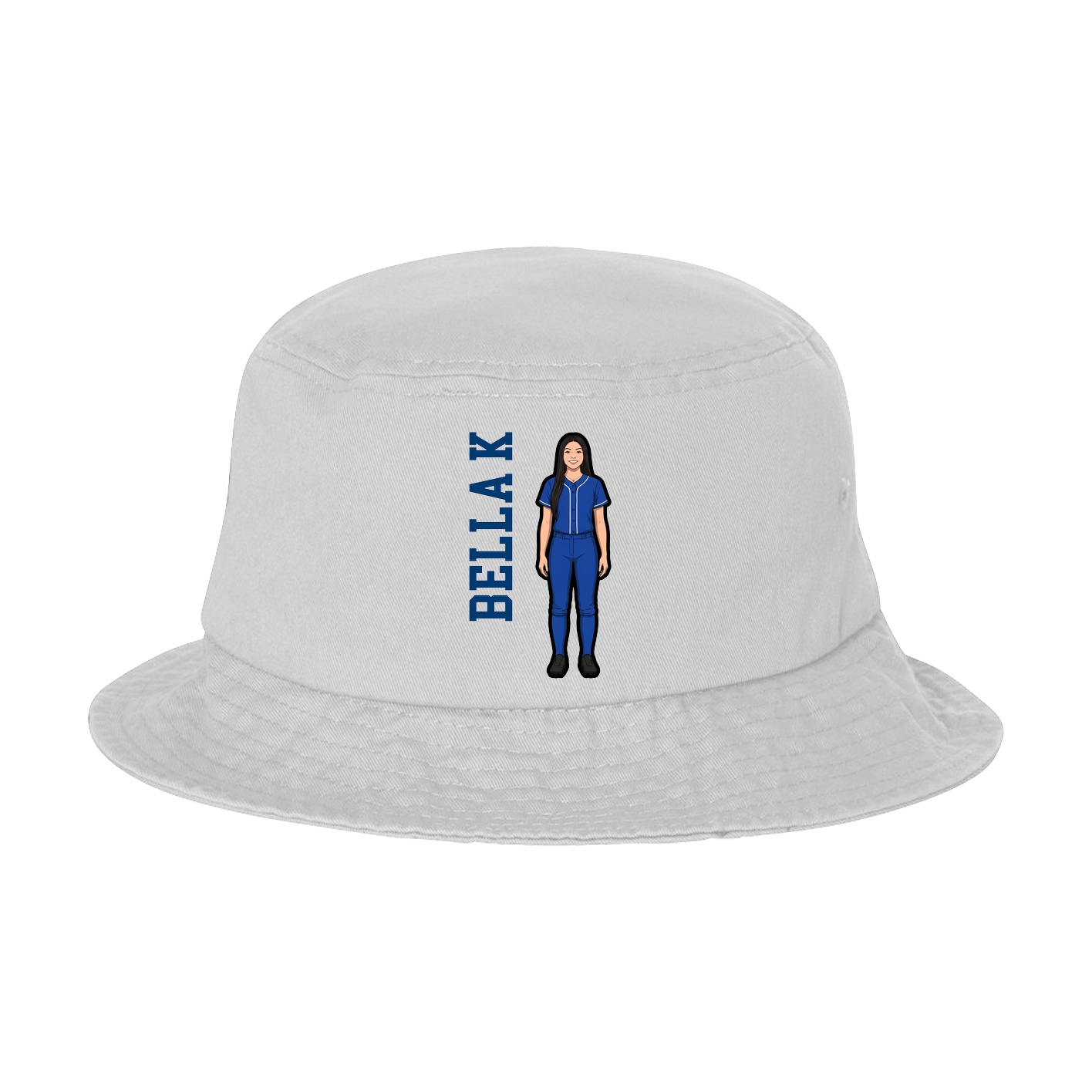 Bucket Cap — Name Vertical in White
