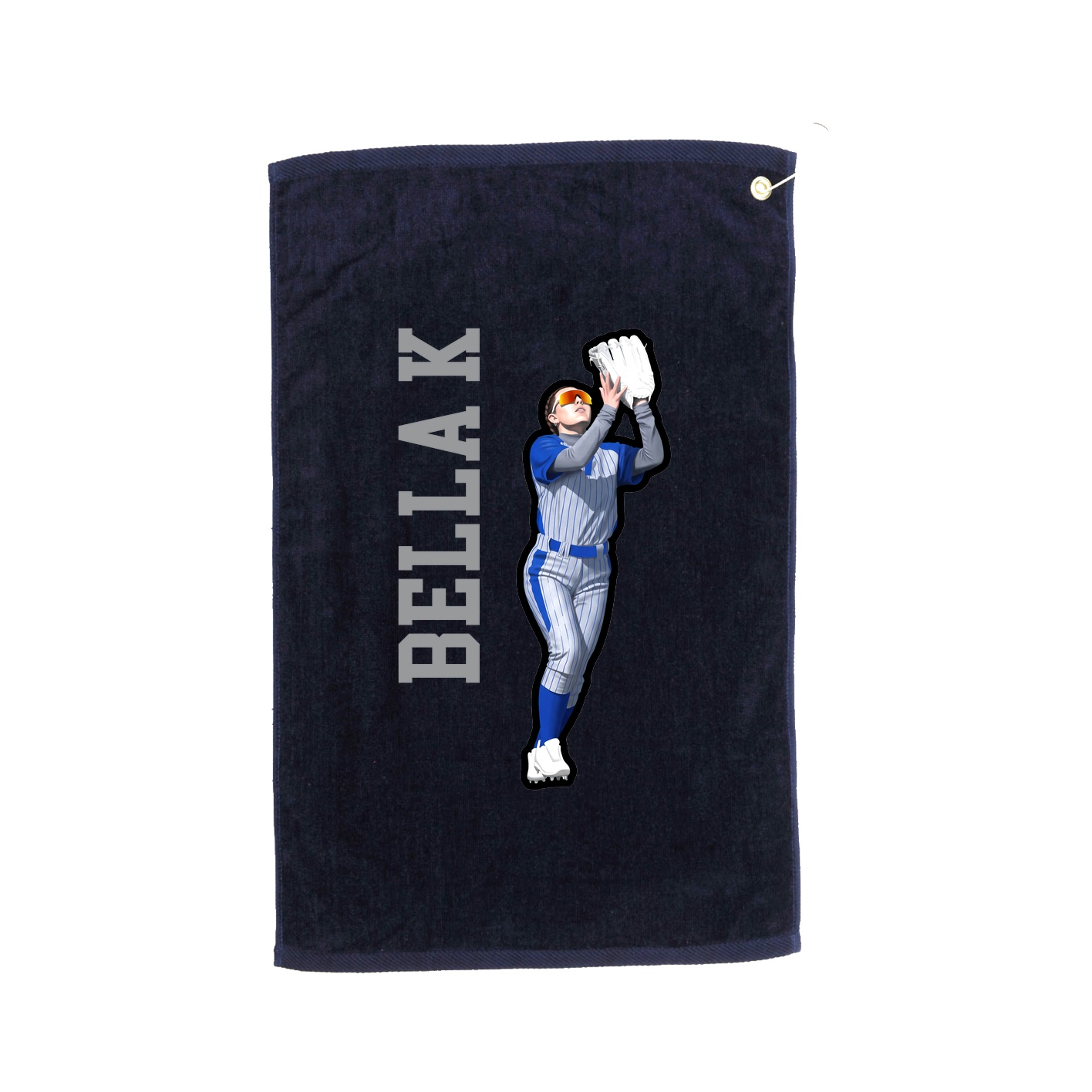 Golf Towel — Name Vertical in Navy