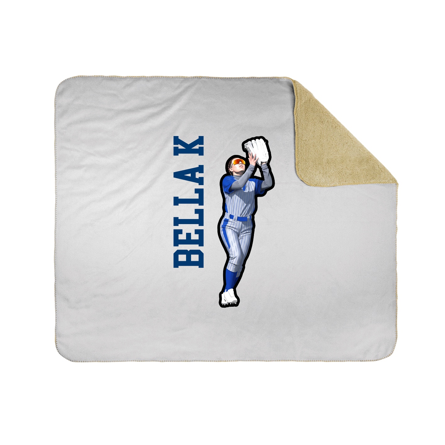 Throw Blanket — Name Vertical in White