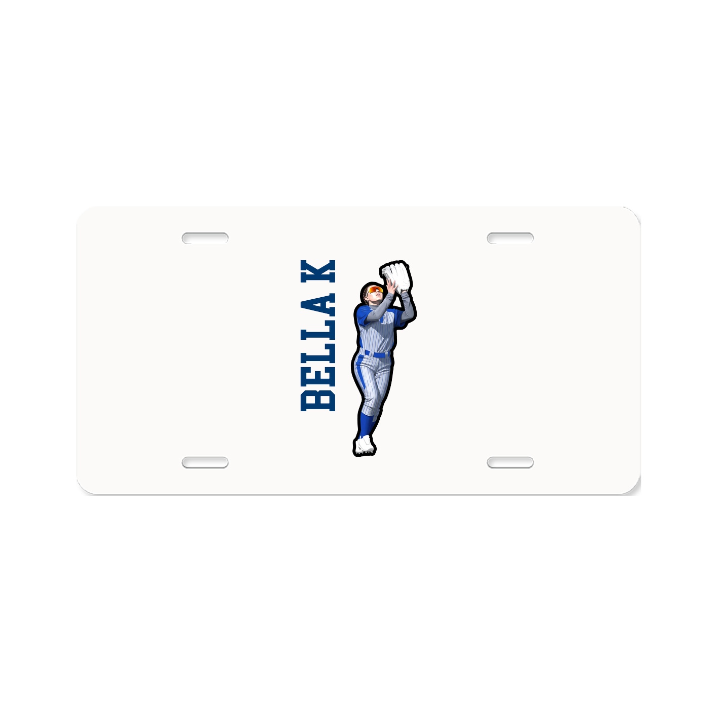 License Plate — Name Vertical in Classic