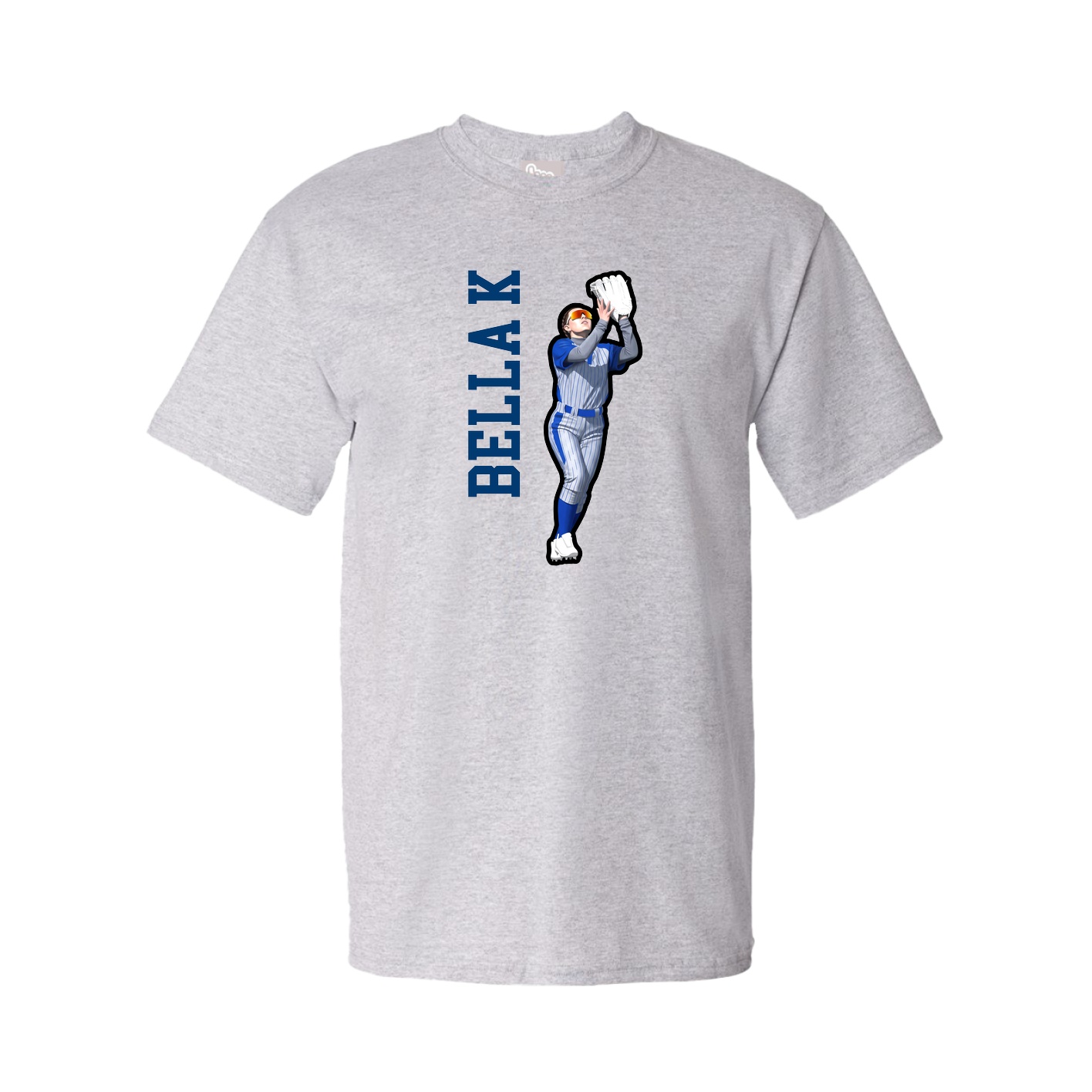 Youth Tee — Name Vertical in Grey