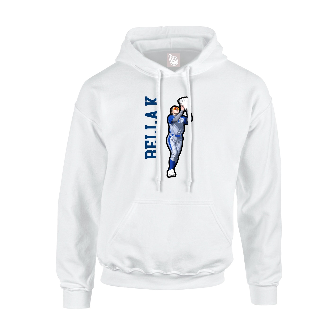 Hoodie — Name Vertical in White
