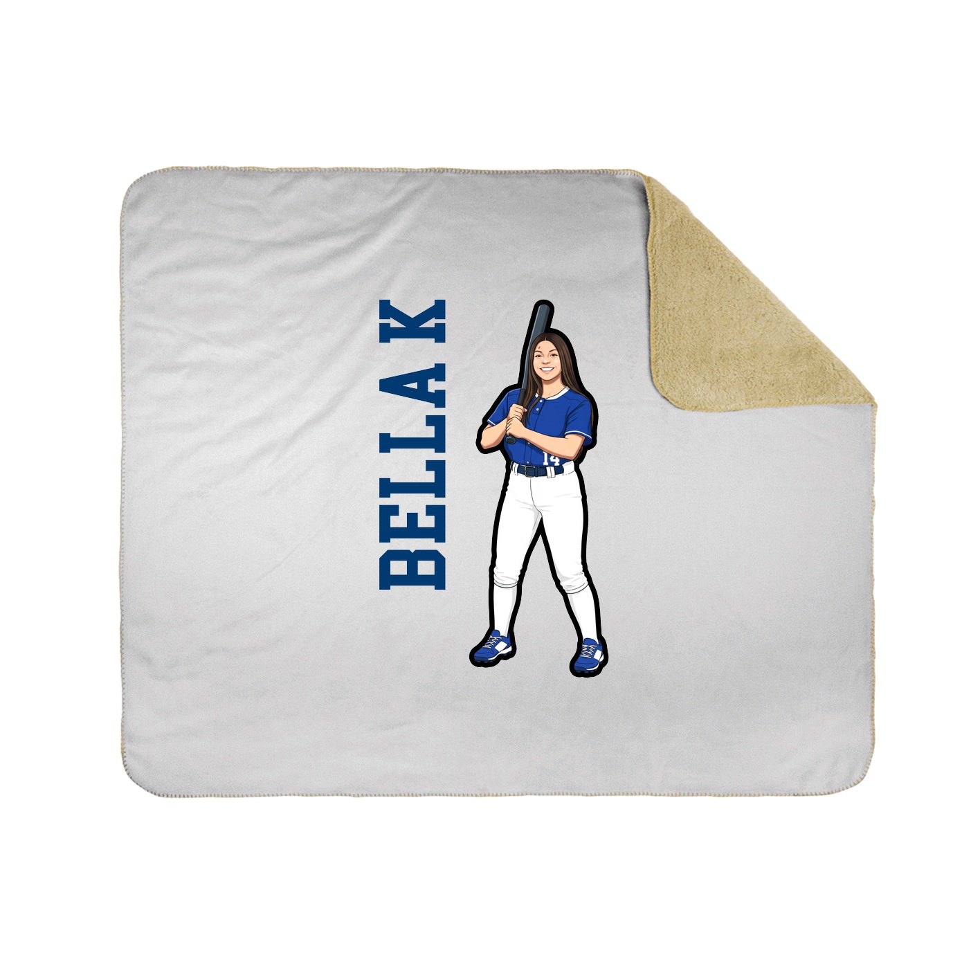 Throw Blanket — Name Vertical in White