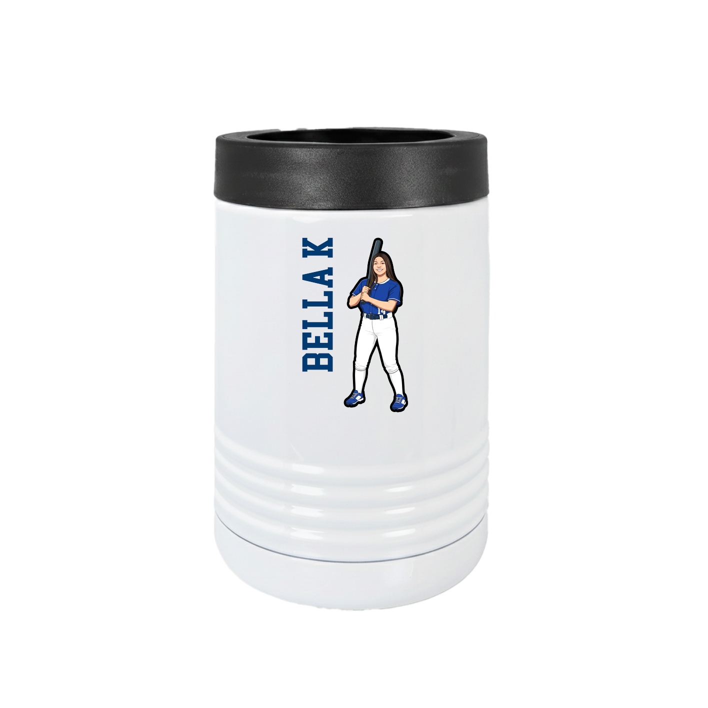 Beverage Holder — Name Vertical in White