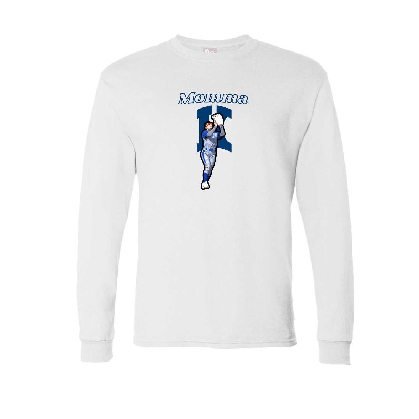 Long Sleeve Tee — Mothers Day Block in White