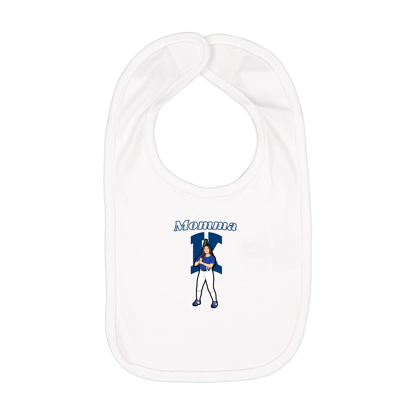 Infant Bib — Mothers Day Block in White