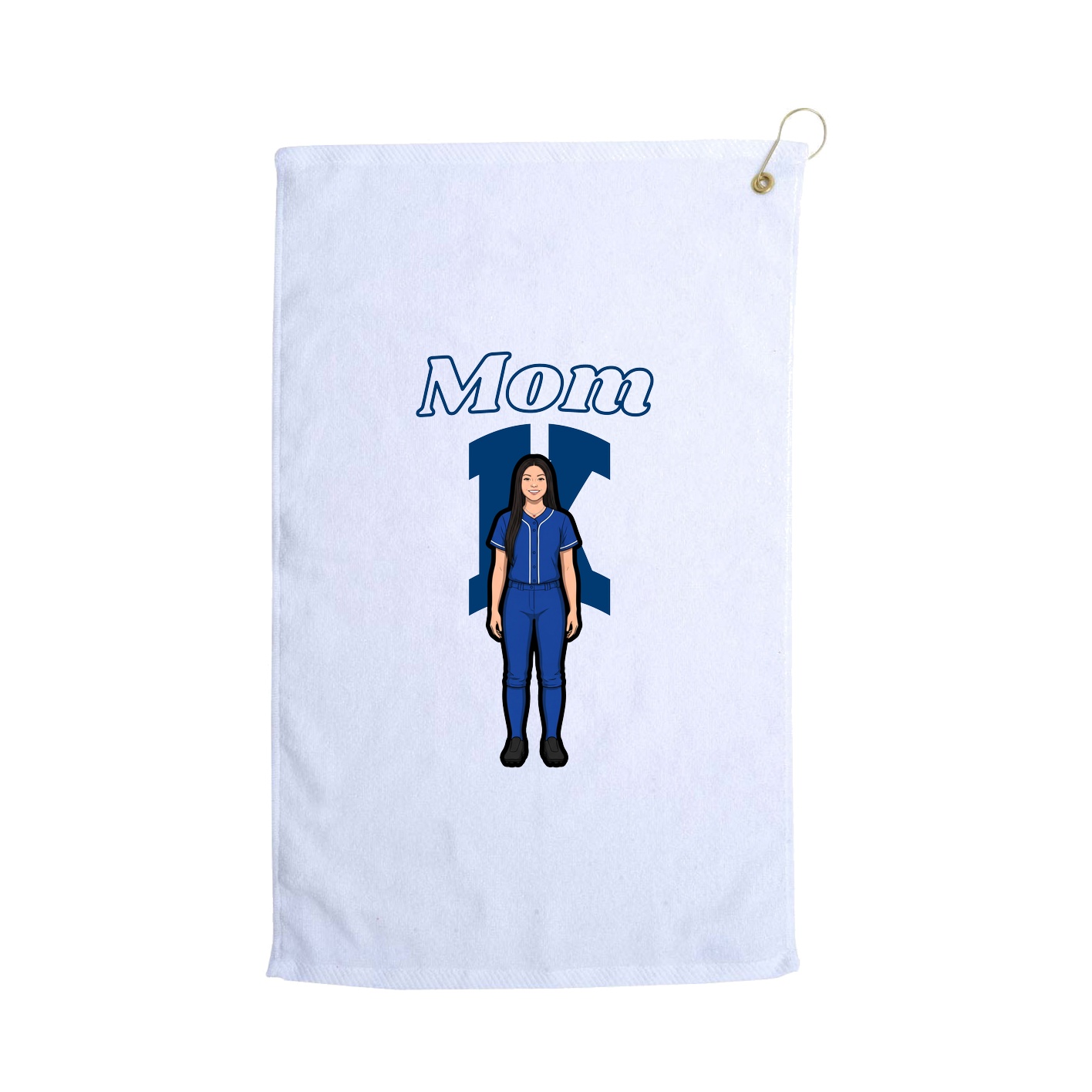 Golf Towel — Mothers Day Block in White