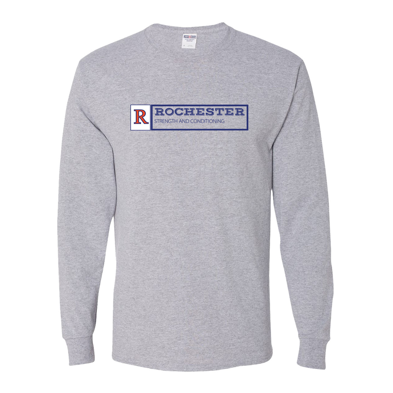 Youth Dri-Power Long Sleeve T-Shirt - Athletic Heather - Logo Text Drop