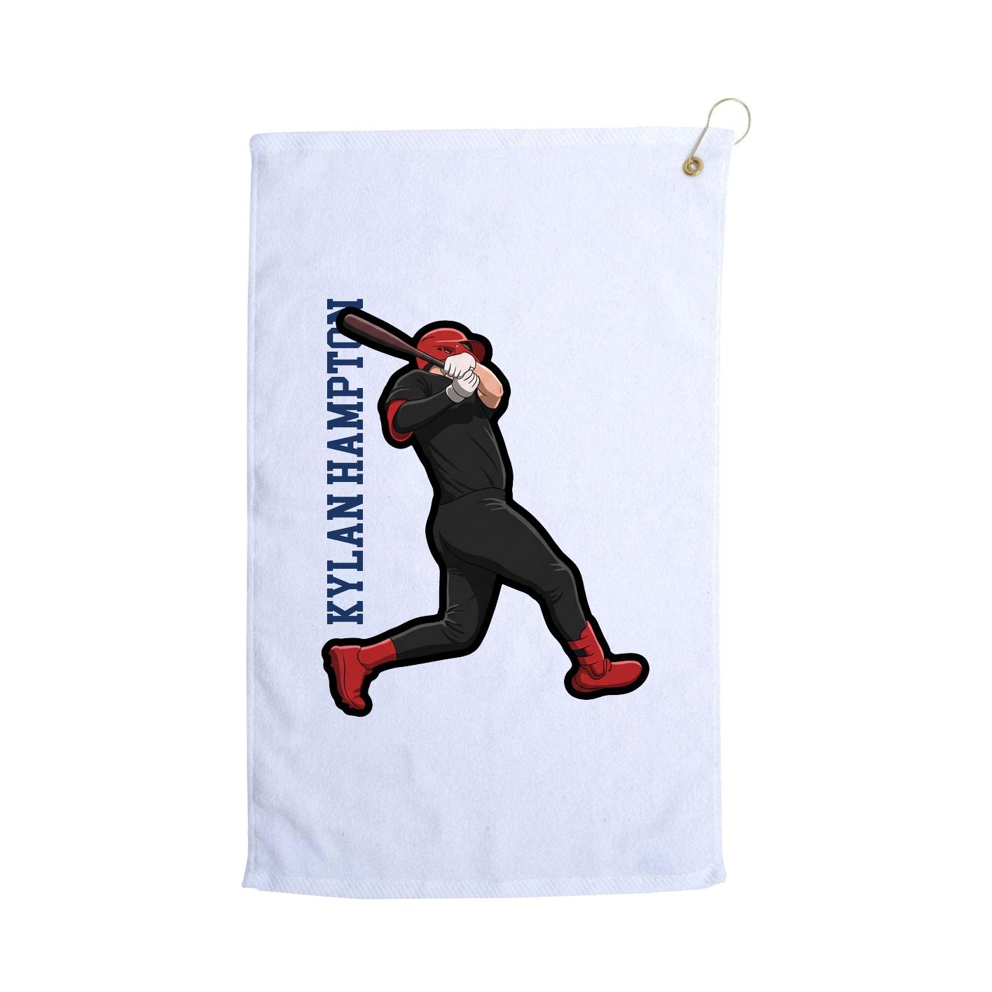 Golf Towel — Name Vertical in White
