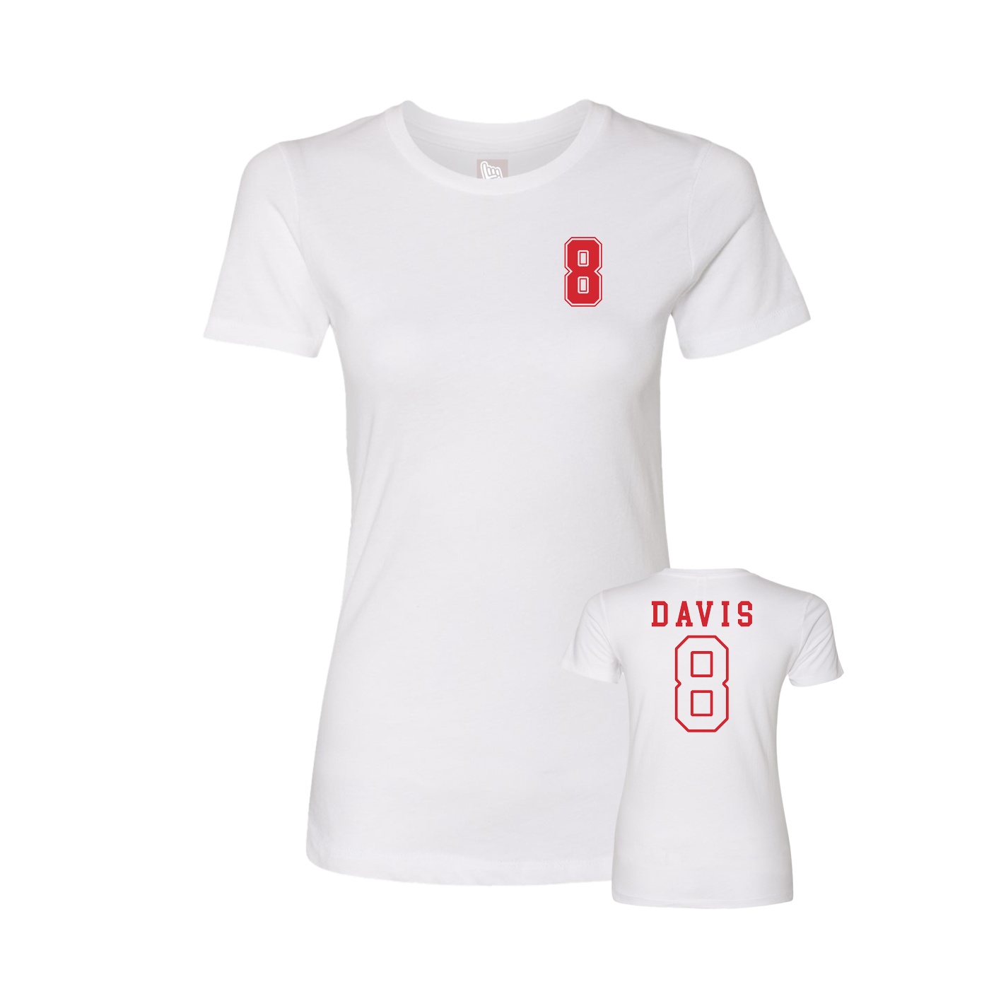 Fitted Women's Tee — Chest Back in White