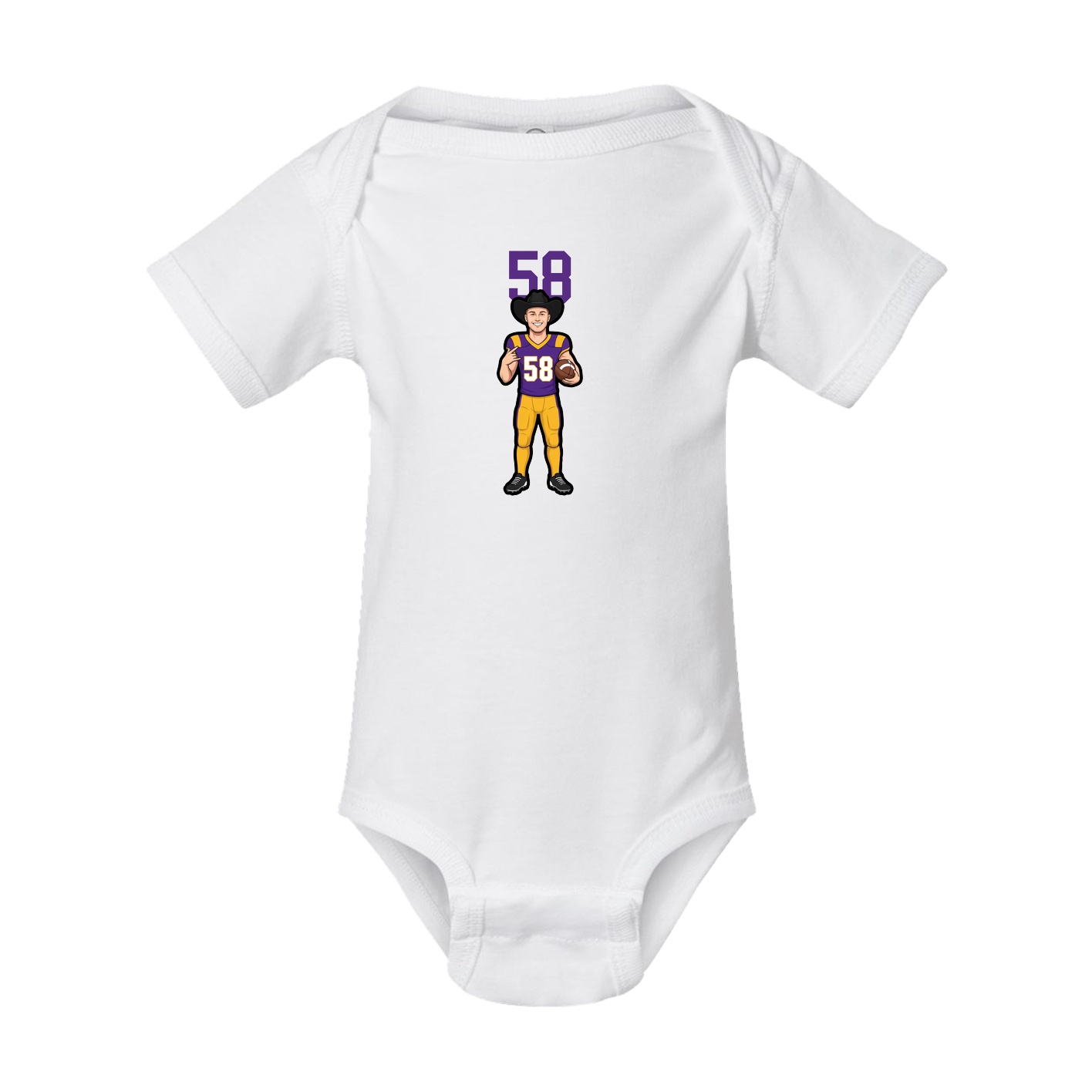 Baby Onesie — Number Top in White