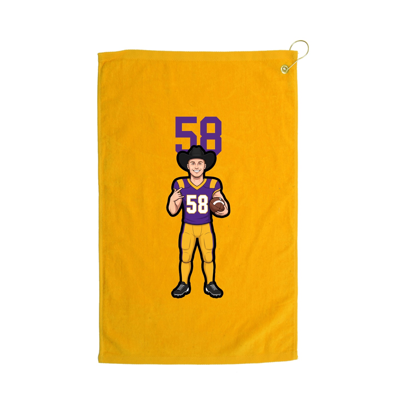 Golf Towel — Number Top in Gold