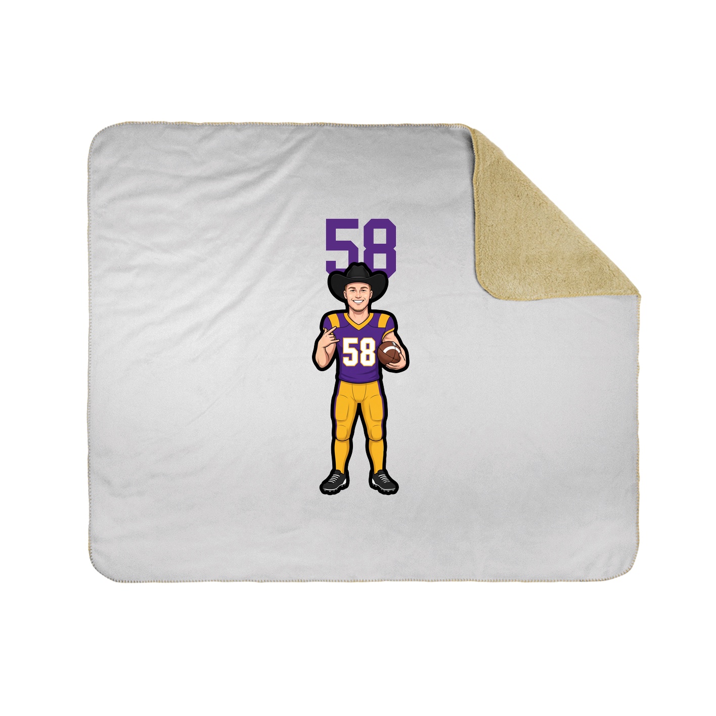 Throw Blanket — Number Top in White