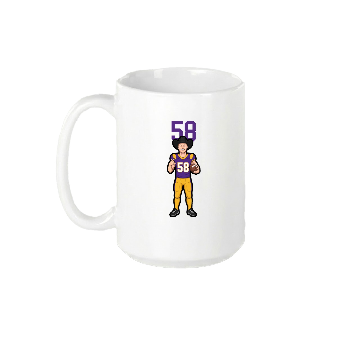 15oz Coffee Mug — Number Top in White