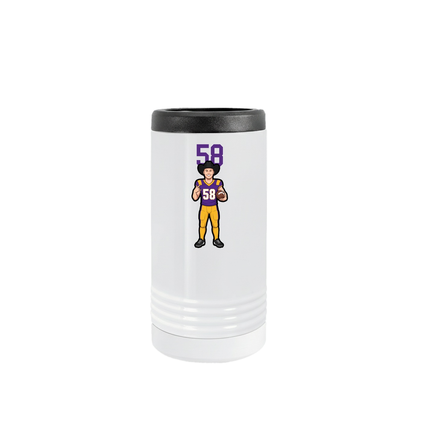 Slim Beverage Holder — Number Top in White