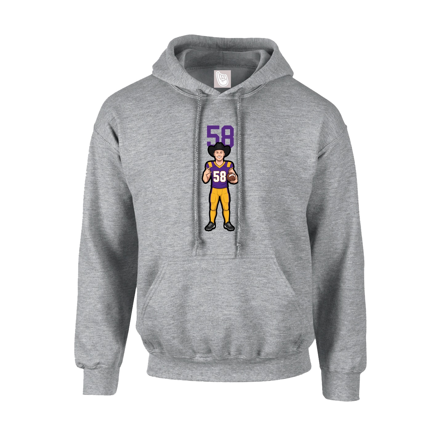 Hoodie — Number Top in Grey