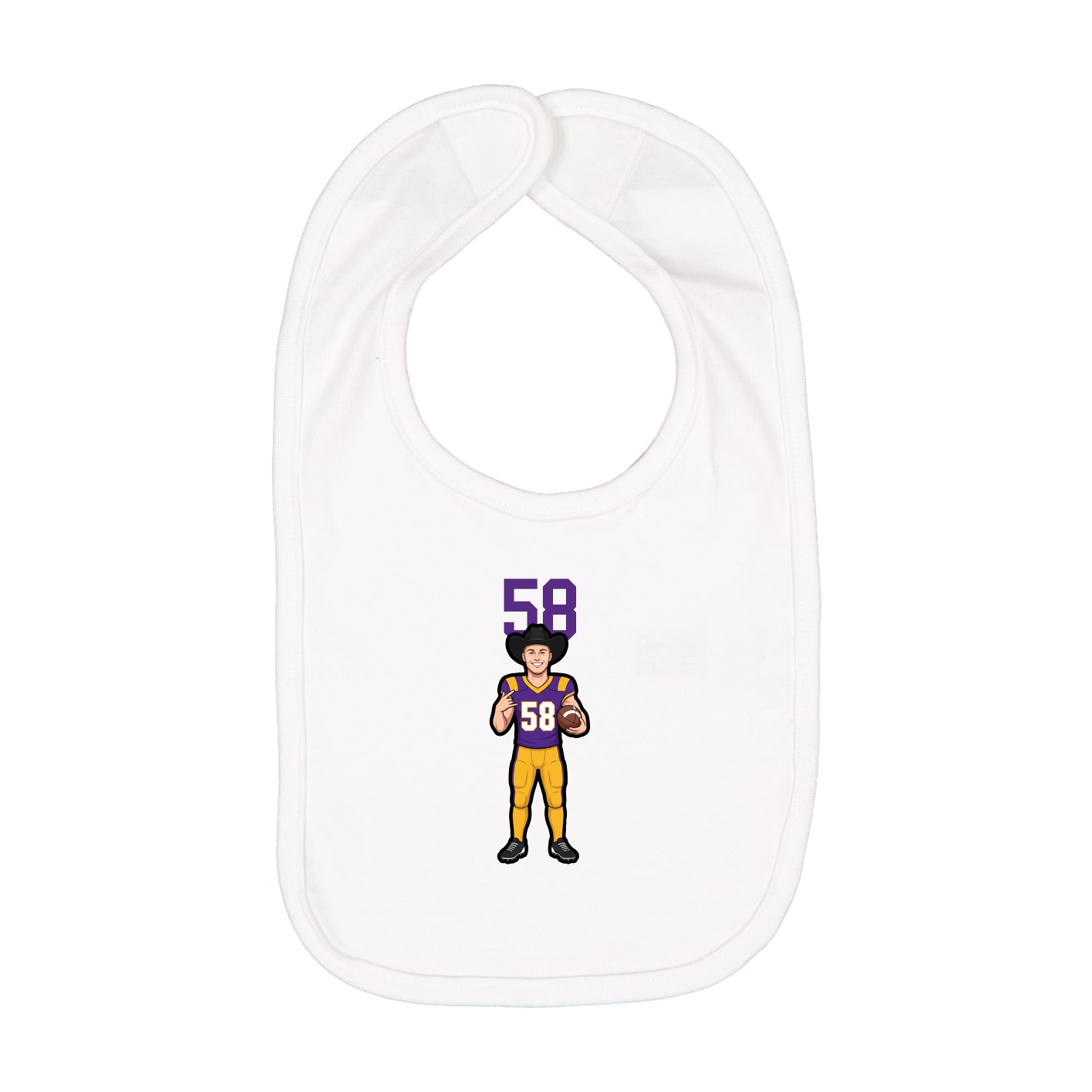 Infant Bib — Number Top in White