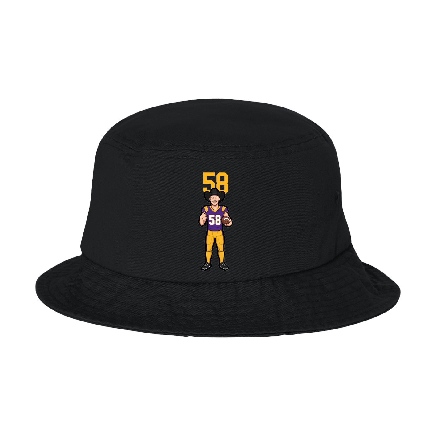 Bucket Cap — Number Top in Black