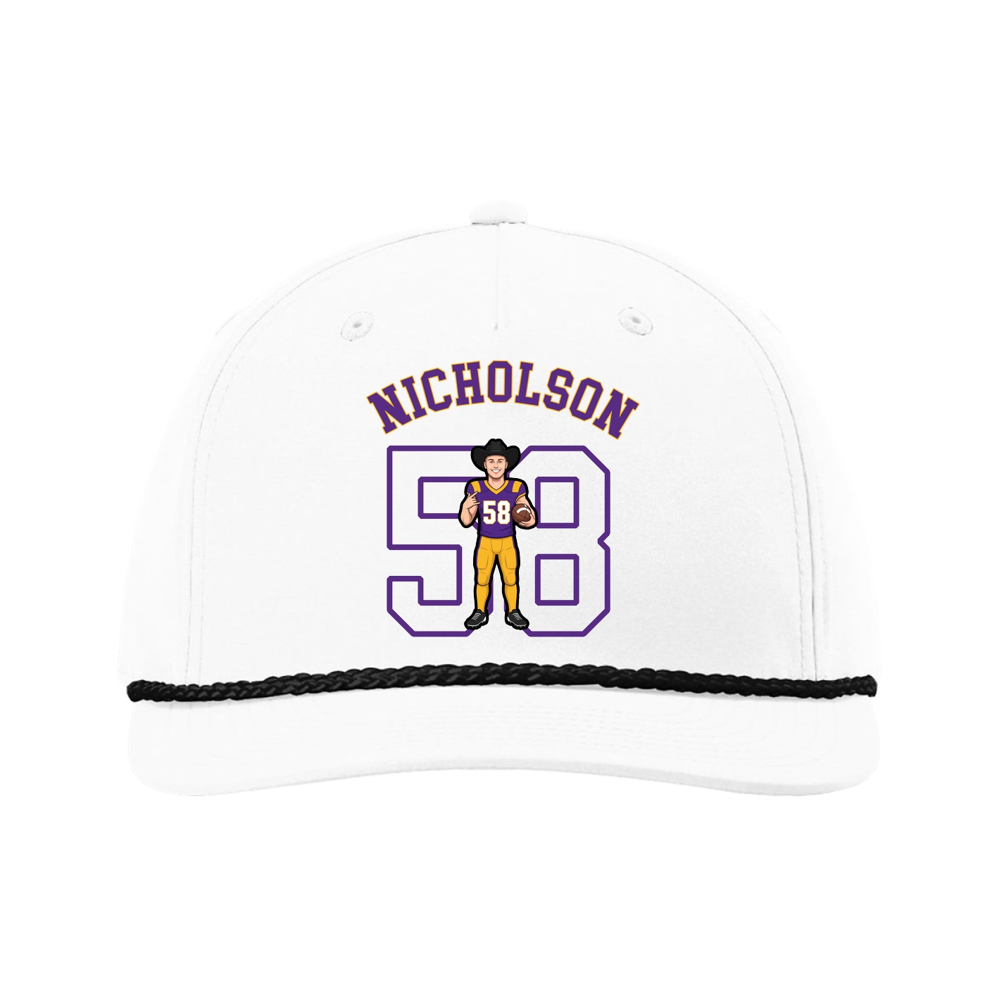 Five-Panel Classic Rope Cap — Shirsey Arch in White