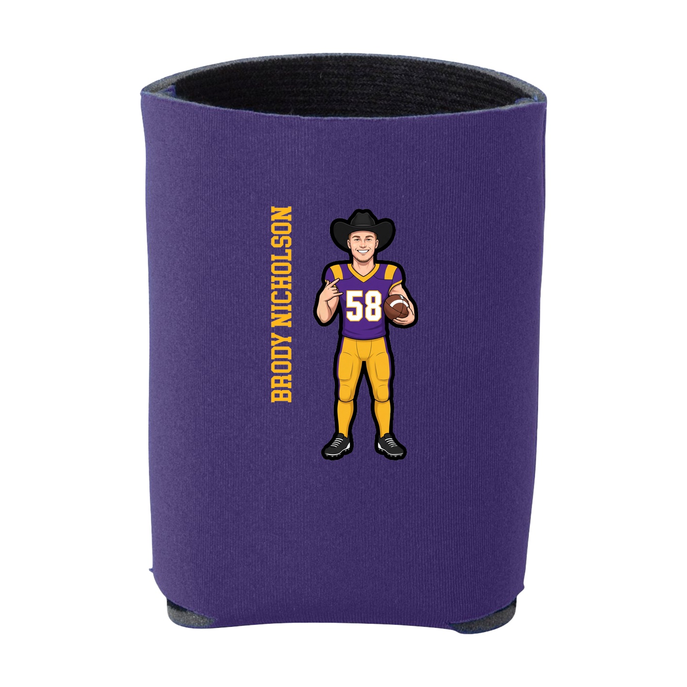Can Holder — Name Vertical in Purple