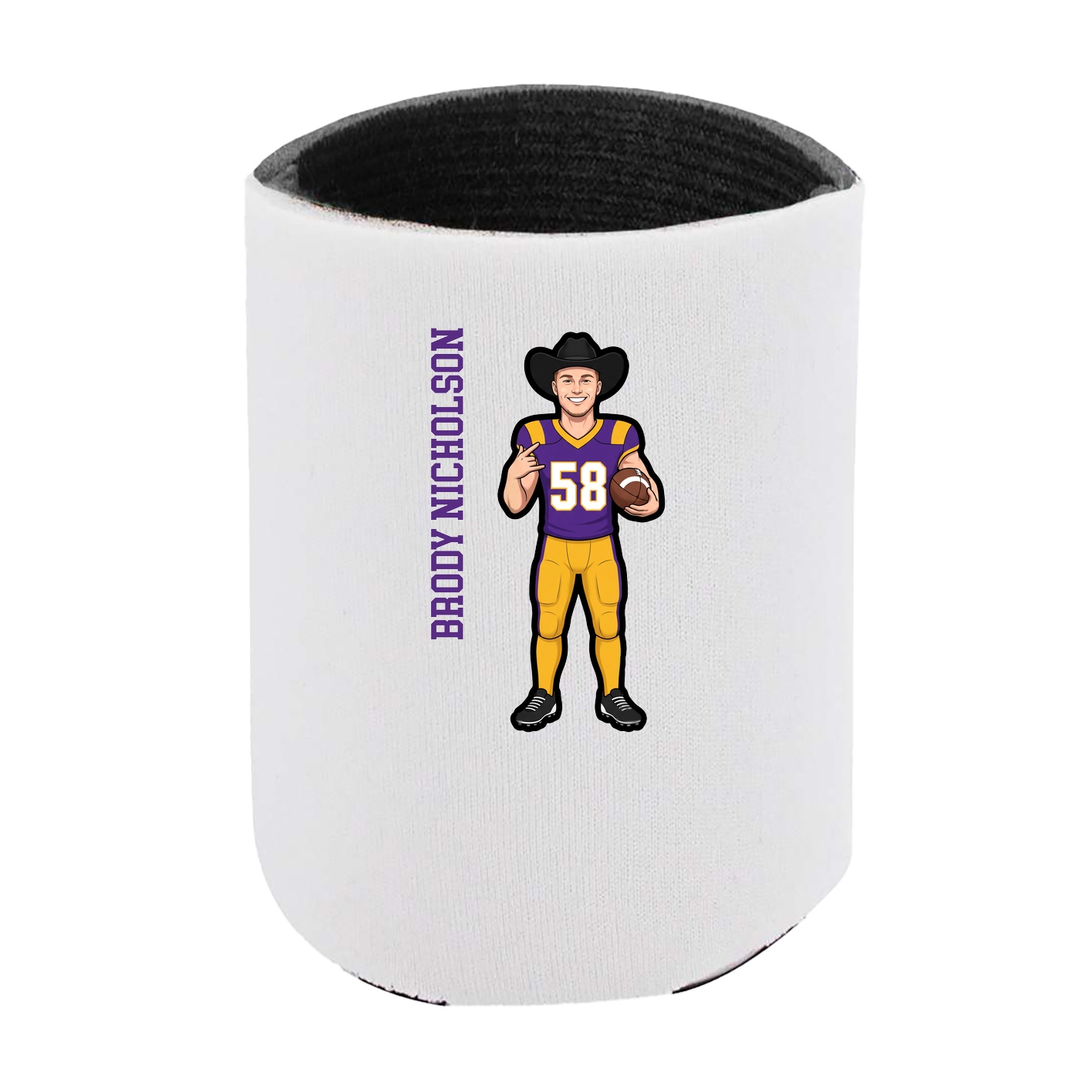 Can Holder — Name Vertical in White