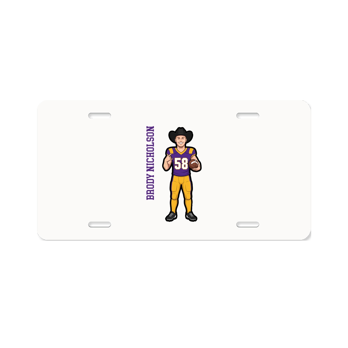 License Plate — Name Vertical in Classic