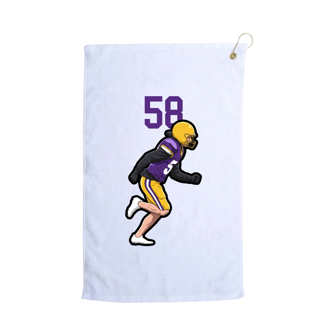 Golf Towel — Number Top in White