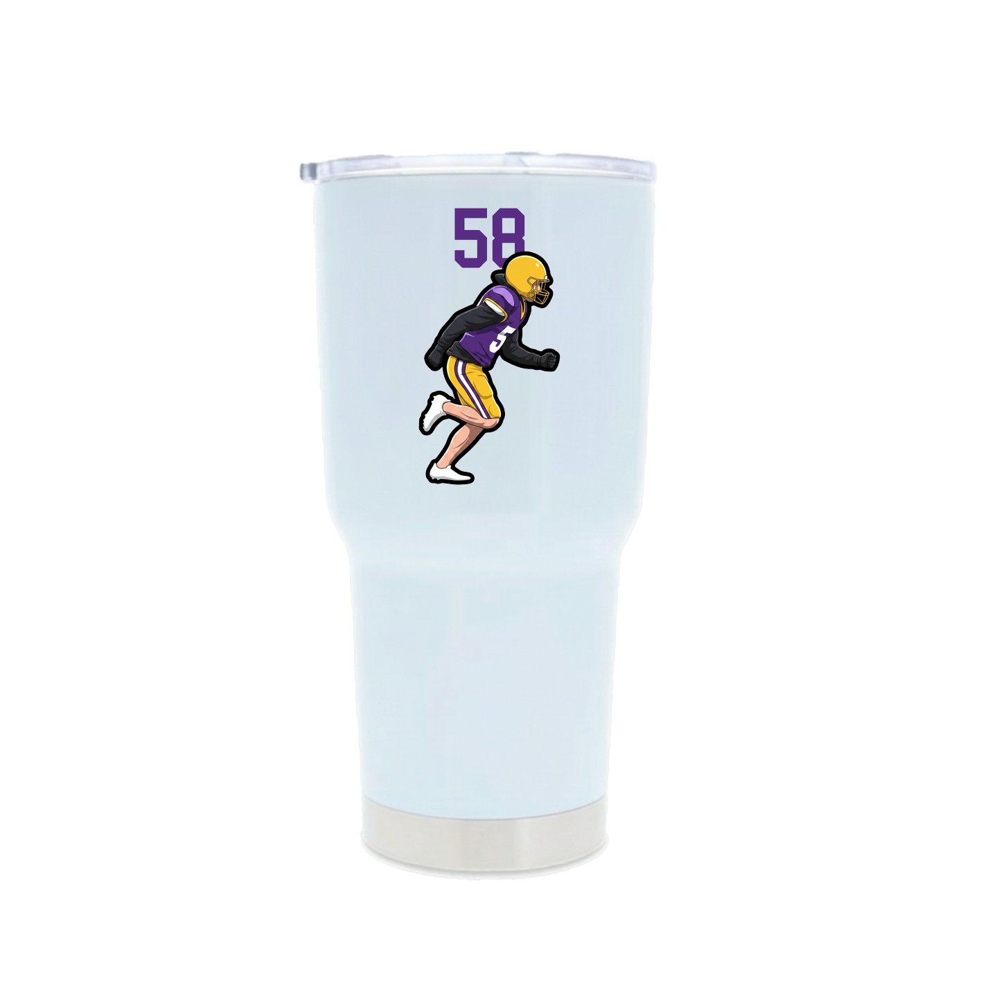 30oz Stainless Steel Tumbler — Number Top in White