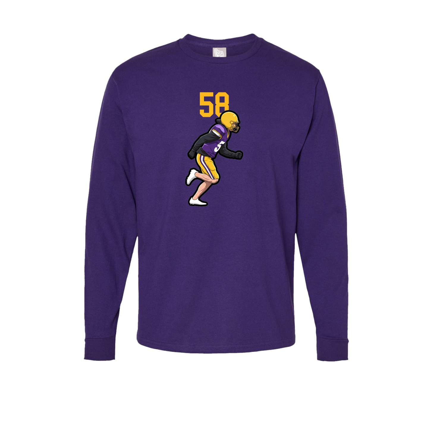 Long Sleeve Tee — Number Top in Purple